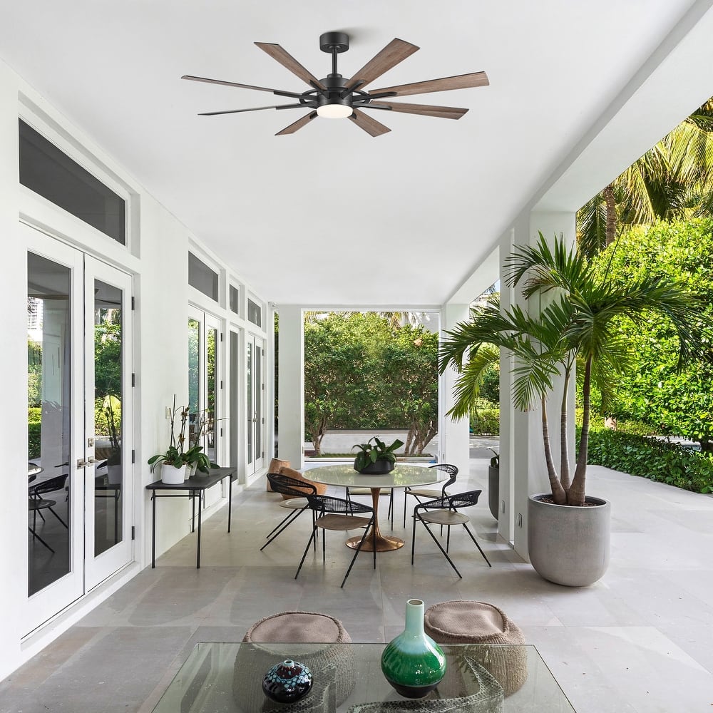 CO-Z 60'' 8-Blade Large Windmill Ceiling Fan with LED Lights and Remote for Living Room