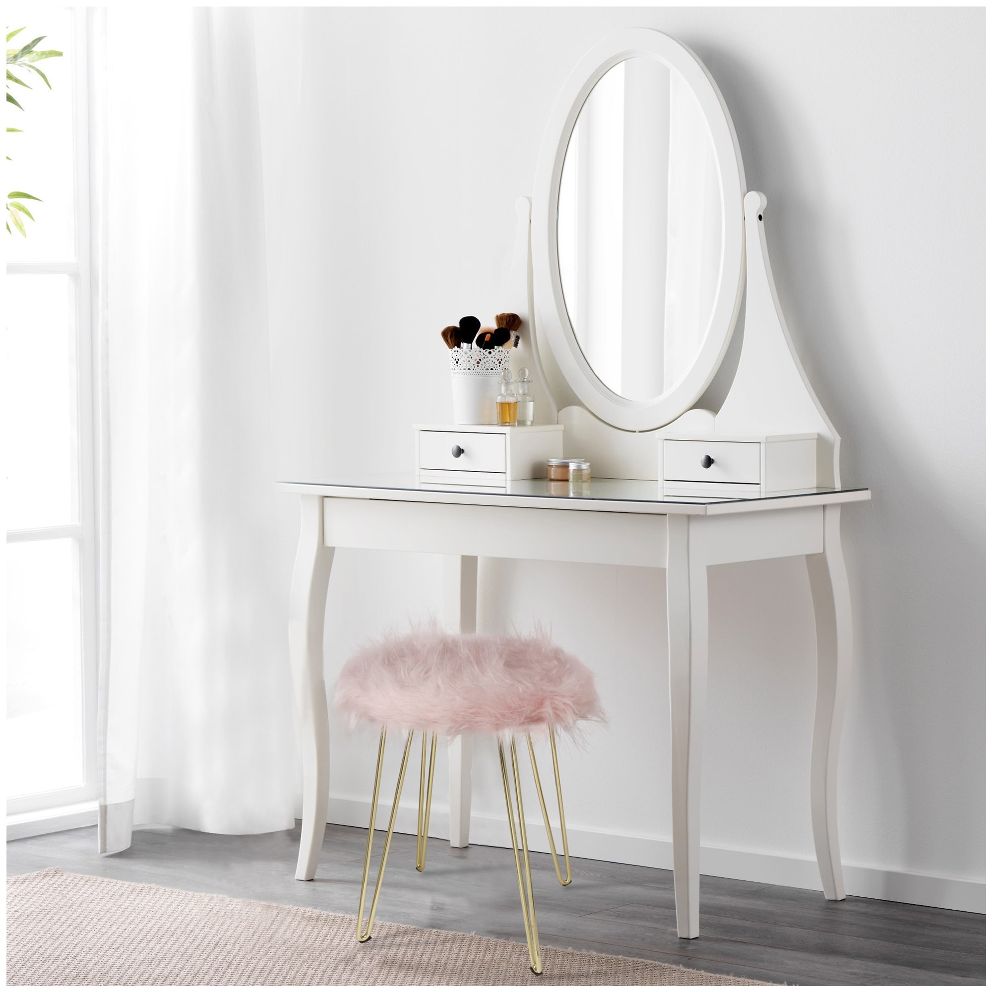 Fluffy chair for dressing table best sale