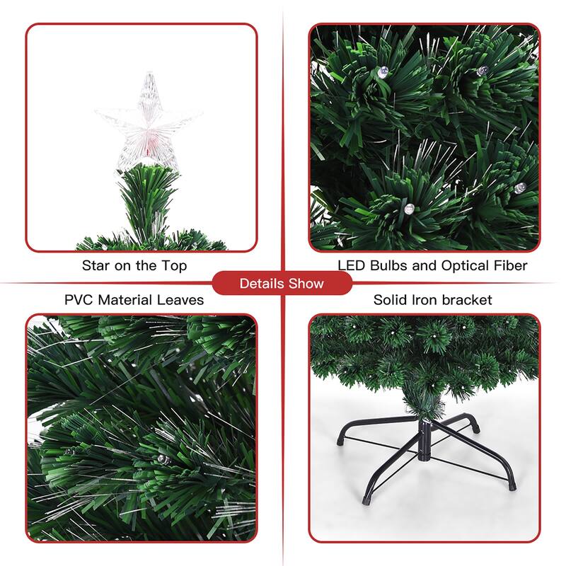 Artificial Christmas Tree Pre-Lit Optical Fiber Tree