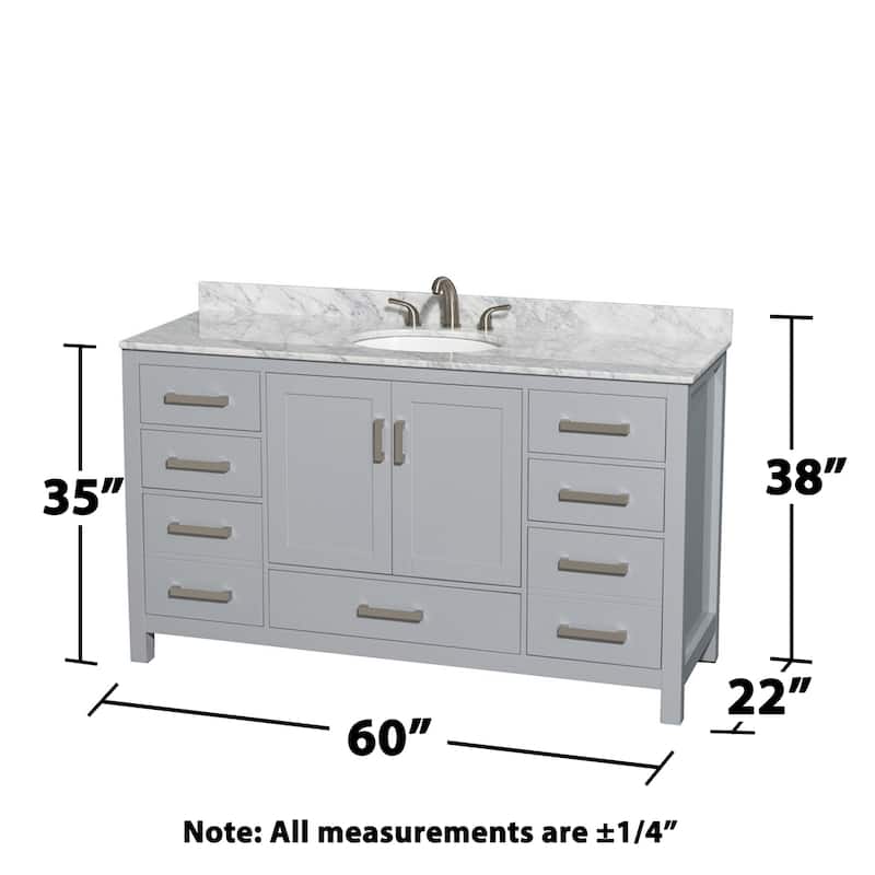 Wyndham Collection WCS141460SUNOM58 Sheffield 60" Free Standing Single