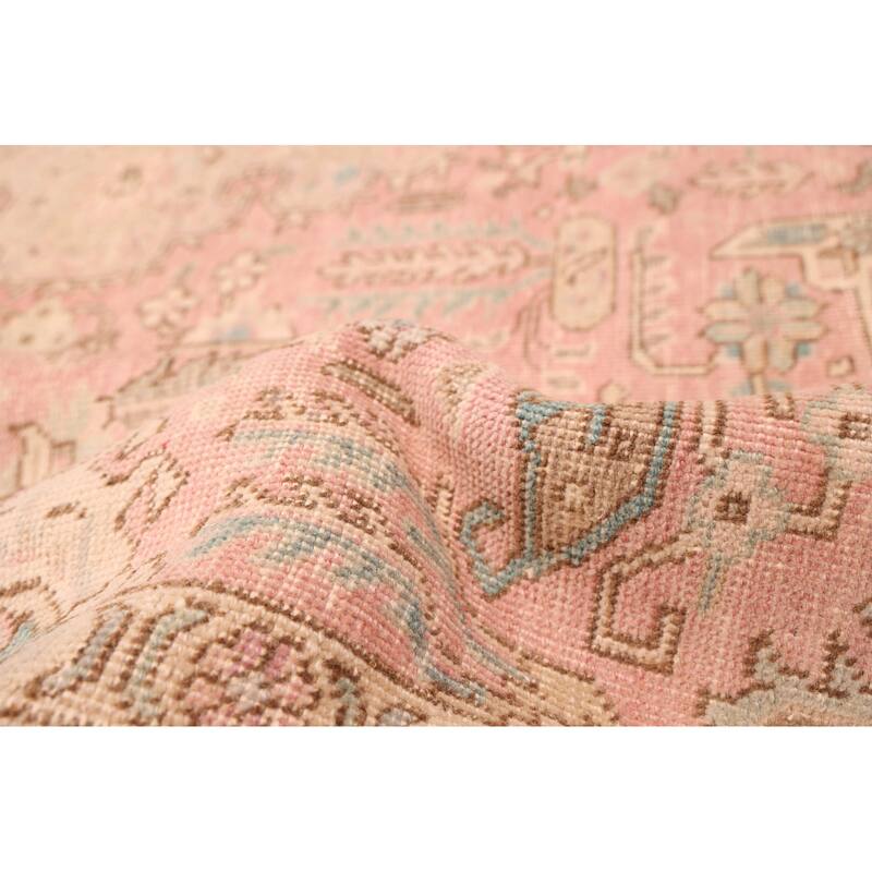 ECARPETGALLERY Hand-knotted Antalya Vintage Pink Wool Rug - 9'9 x 12'5