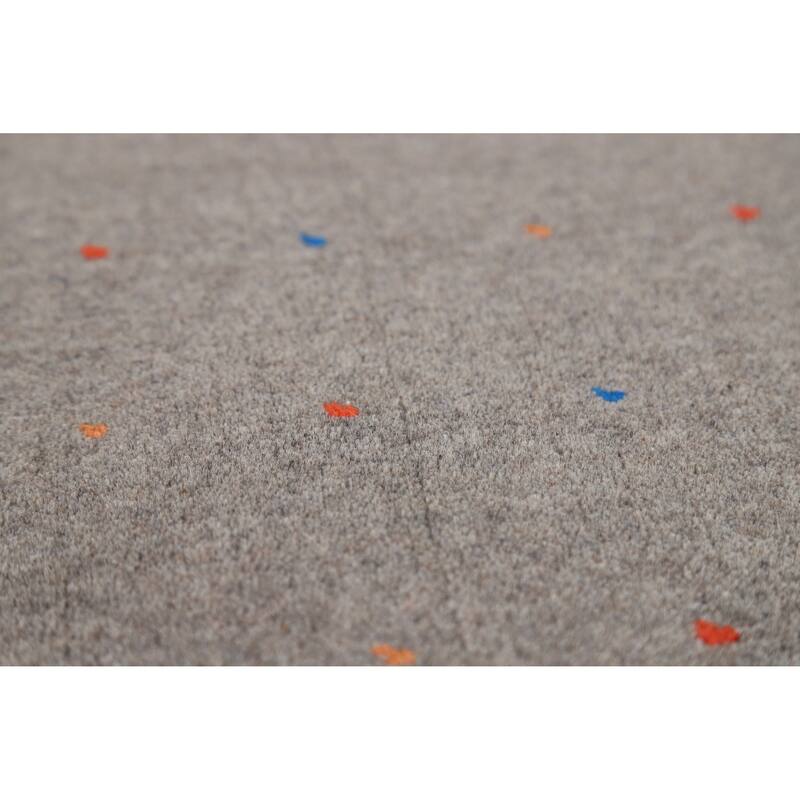 Gray Tribal Gabbeh Oriental Area Rug Handmade Wool Carpet - 8'1" x 9'8"
