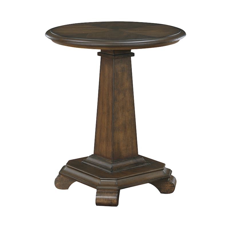 Dionne Round Wood End Table - Brown