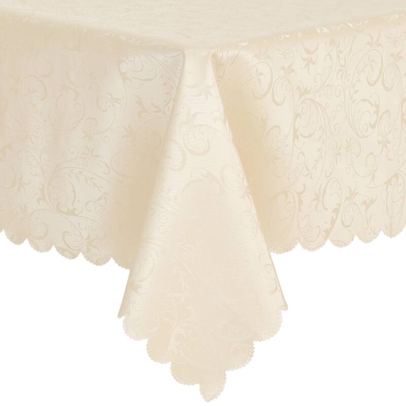 1 Pack Rectangle Waterproof Vinyl Tablecloth, Washable Table Cover - Champagne - 55x79inch