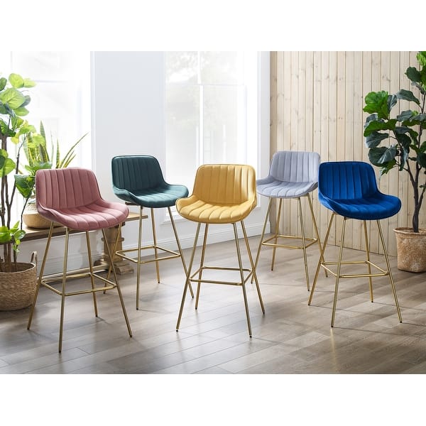 slide 2 of 33, Art Leon Modern Swivel Velvet Barstool (Set of 2)
