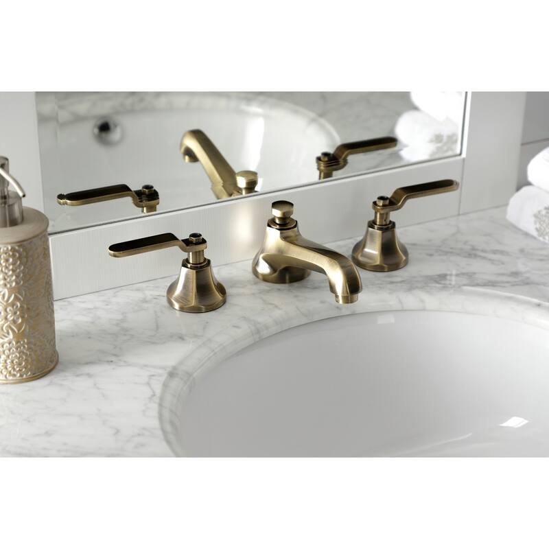 Kingston Brass Whitaker 8 in. Widespread Bathroom Faucet - Antique Brass