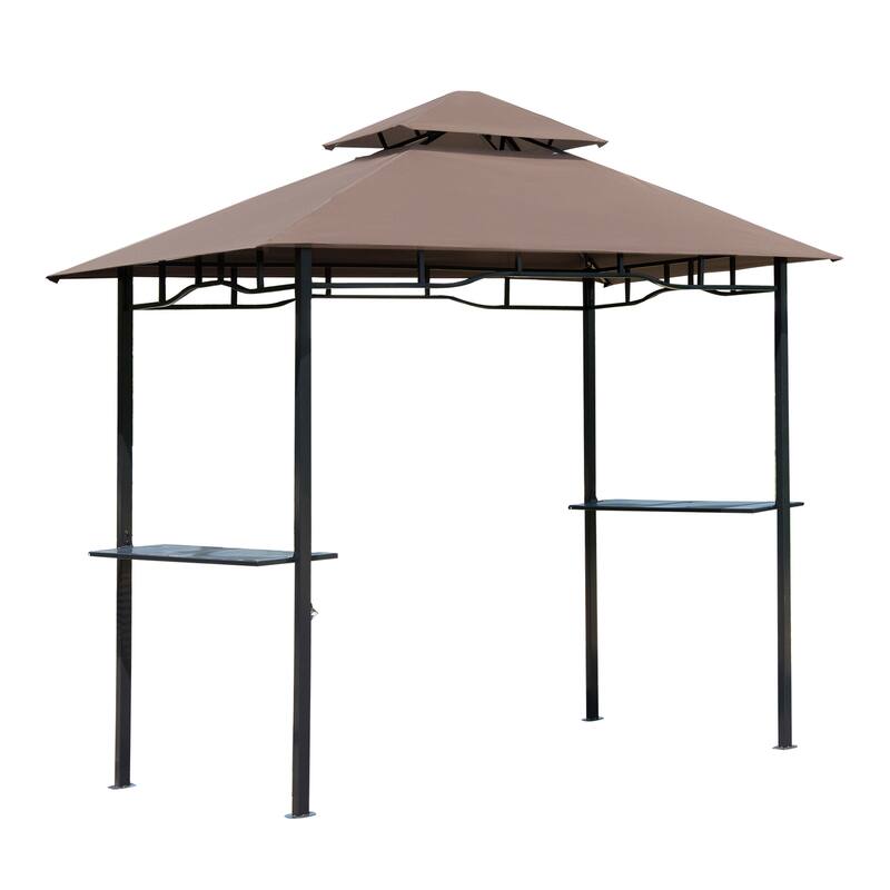 GDFStudio - Outdoor 8'x4.8' Grill Gazebo with Double Roof