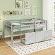 preview thumbnail 4 of 21, Twin Size Low Loft Bed with 3 Drawers with Ladder and Full-length Guardrails