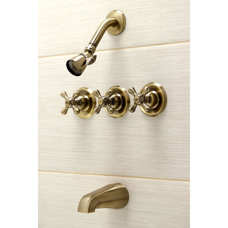 Victorian Three-Handle Tub and Shower Faucet