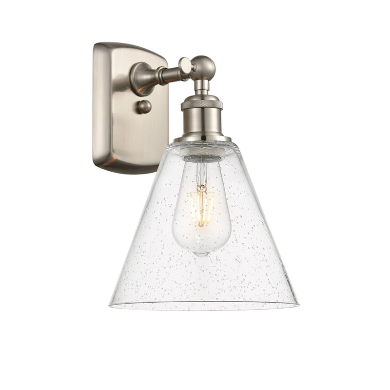Innovations Lighting 516-1W-11-8 Berkshire Sconce Berkshire 11" Tall - Brushed Satin Nickel / Seedy