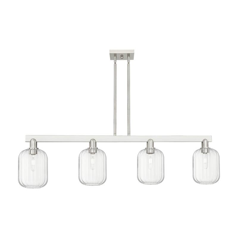 Innovations Lighting 716-4I-13-48 Preston Linear Cylinder Preston 4 - Brushed Satin Nickel / Clear