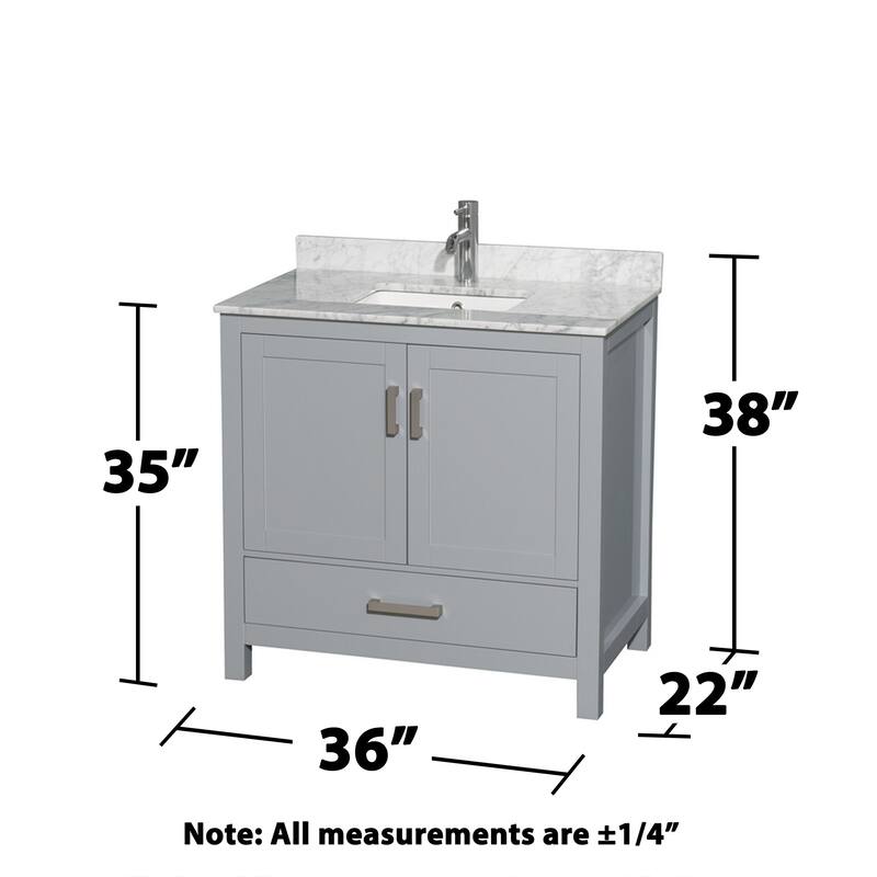 Wyndham Collection Sheffield 36" Freestanding Vanity Set with Hardwood