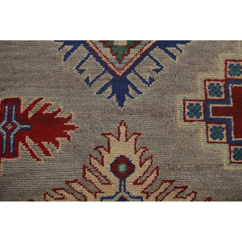 Large Geometric Kazak Oriental Area Rug Handmade Wool Carpet - 9'9" x 13'9"