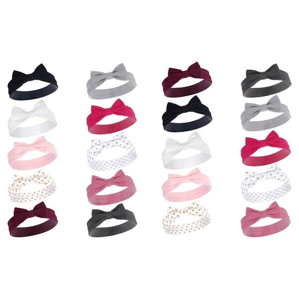 slide 1 of 1, Hudson Baby Infant Girl Cotton and Synthetic Headbands Bundle Set, Classic Bow, 0-24 Months - Classic Bow Classic Bow - 0-24 Months