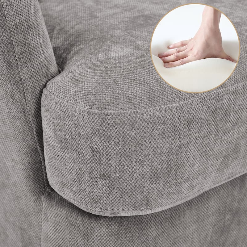 LUE BONA Oversized Swivel Accent Chair, Modern Barrel Chair with Double Cushion - N/A