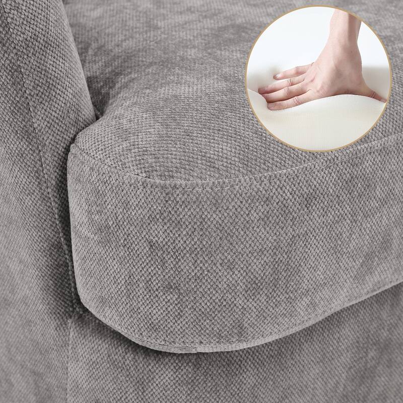 Upholstered Swivel Accent Chair Barrel Armchair Metal Frame with Pillows Living Room Chair