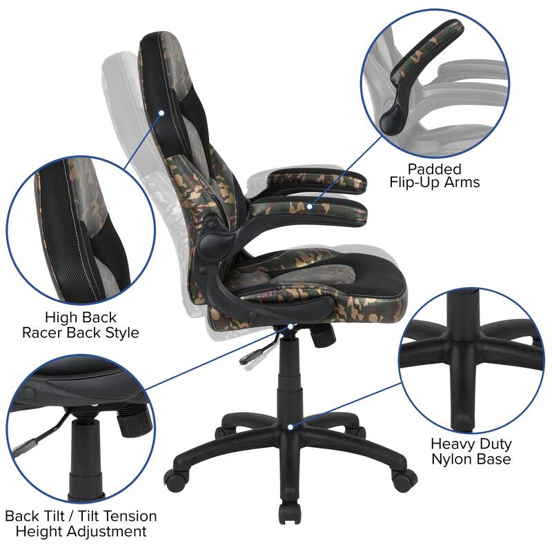 Gaming Desk and Chair Set with Cup Holder and Headphone Hook - Desk Bundle