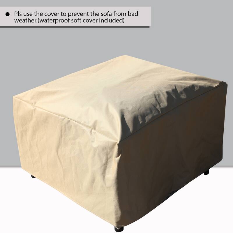 Modular Sofa with Aluminum Structure, Support and Back Cushion Cover-Removable, Fade-resistant, Waterproof Sofa Cover Included