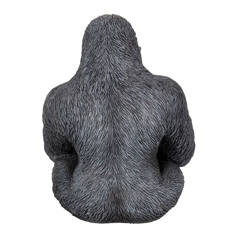 15.75" Sitting Mother Gorilla with a Baby Outdoor Garden Statue
