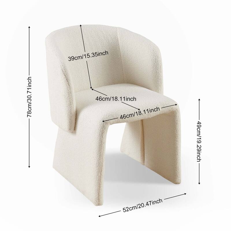 Modern Accent Chair White Single Sofa Chair-2PC