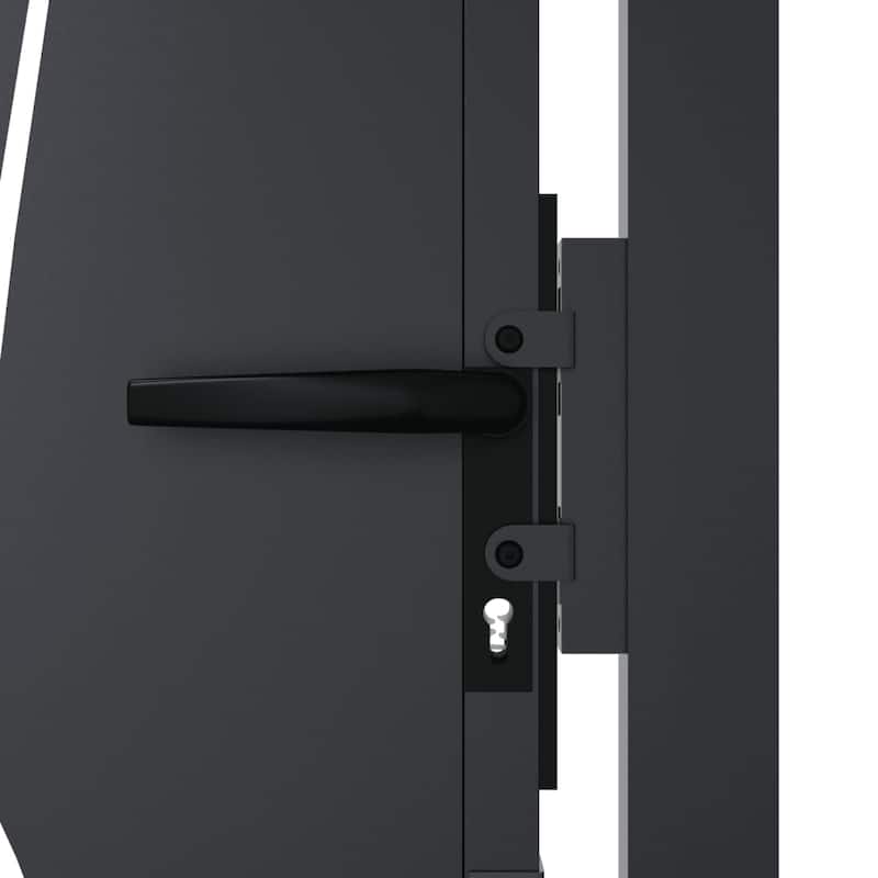vidaXL Garden Gate Anthracite Steel Grass Design
