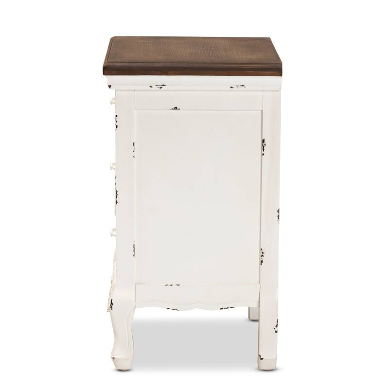 Wood 3 Drawer Nightstand - Classic Bedside Table with Storage - Traditional Night Stand for Bedroom