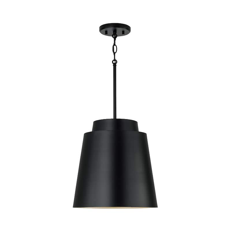 Pratt 1-Light Pendant - 13"W x 13.25"H - Matte Black