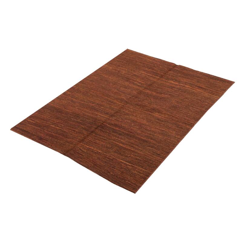 ECARPETGALLERY Flat-Weave Natural Brown Wool Tapestry Kilim - 4'6 x 6'4