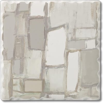 Absorbent Stone Tumbled Tile Coasters, Foggy Morning, Set of 4
