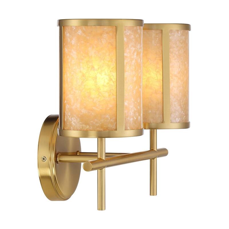Warm Brass Two Light Bathroom Vanity from the Camden Collection