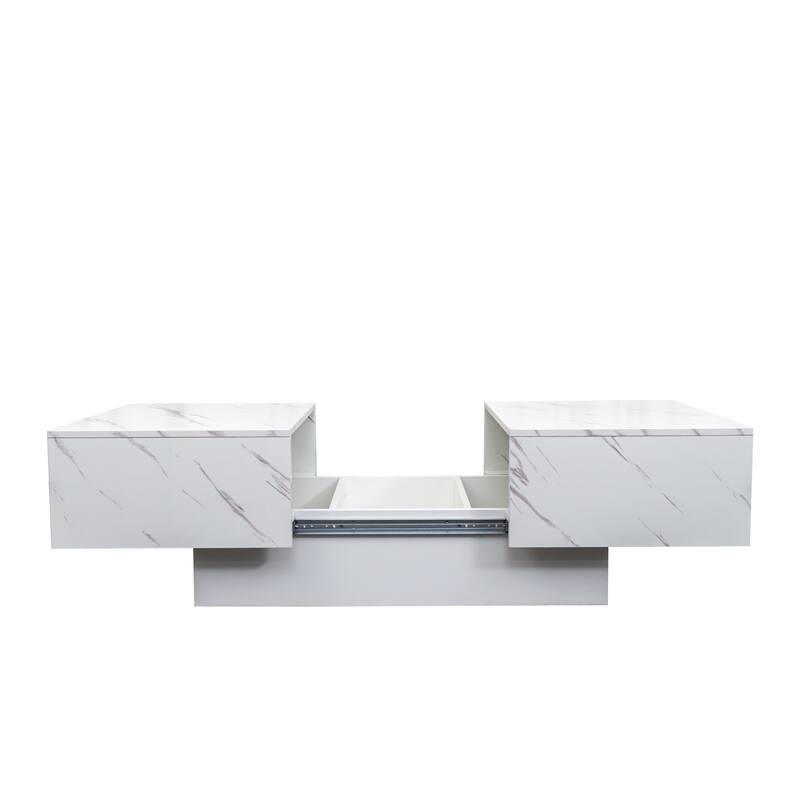 Coffee Table With Sliding Tabletop, Center Table With Hidden Storage Compartment, Extendable Table