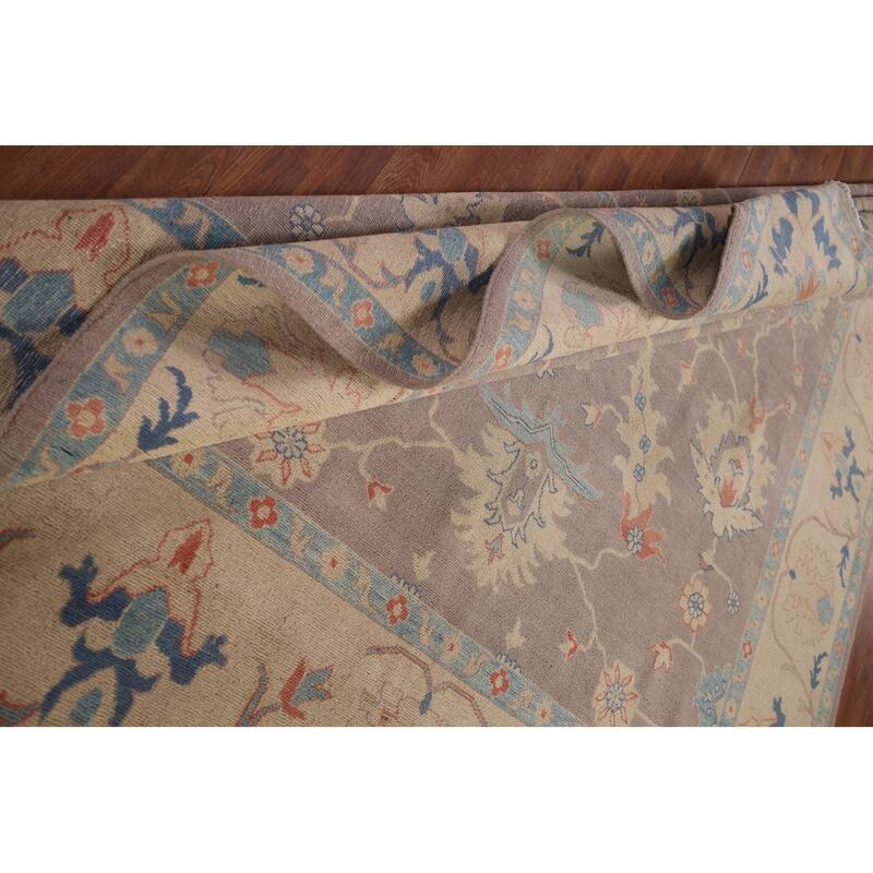 Earth Tone Oushak Oriental Area Rug Handmade Wool Carpet - 8'3" x 9'10"