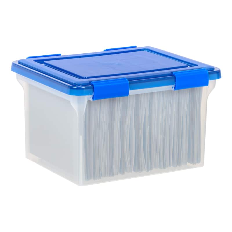 IRIS USA® ULTIMATE CLEAR File Boxes 32 Qt Buckle Lid - Clear - Set of 3
