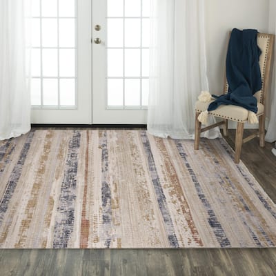 Alora Decor Poppy Transitional Natural Polyester/Polypropylene Area Rug