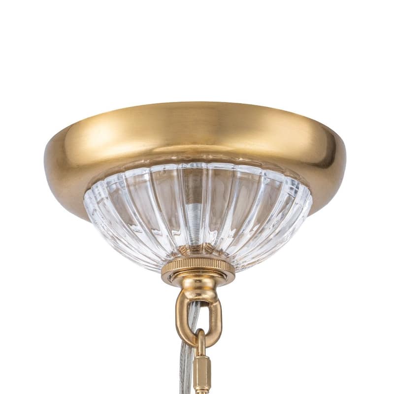 Chic Modern 3-Light Shell Scalloped Glass Chandelier - 15.7 in