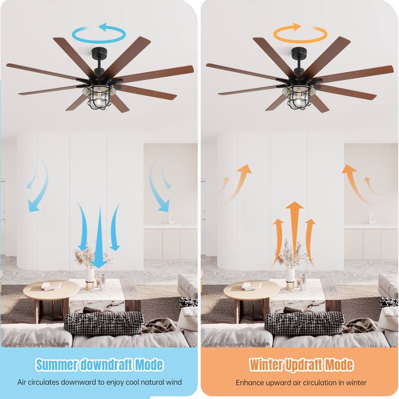 Modern Ceiling Fan Light with 6 Speed Adjustable Fan and Remote Control, DC Motor for Bedroom and Lounge Area