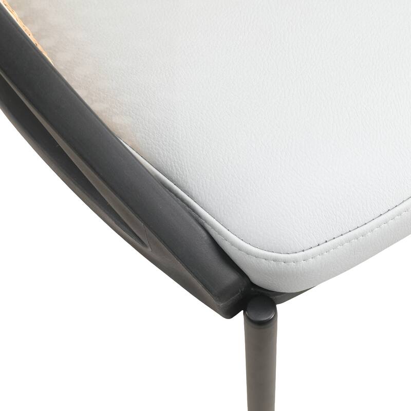 Urbane Modern Stylish Dining Chair with Vinyl Fabric Seat and Wicker Back for Dining Room & Kitchen, Set of 4