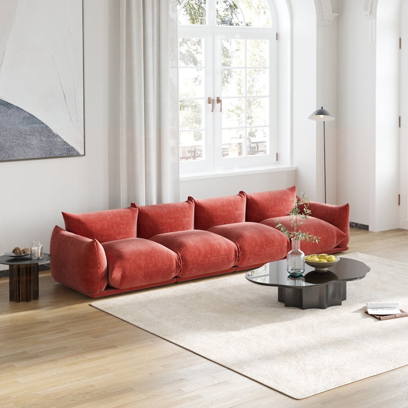 4-Seats Modular Sectional Sofa Chenille Fabric Sofa