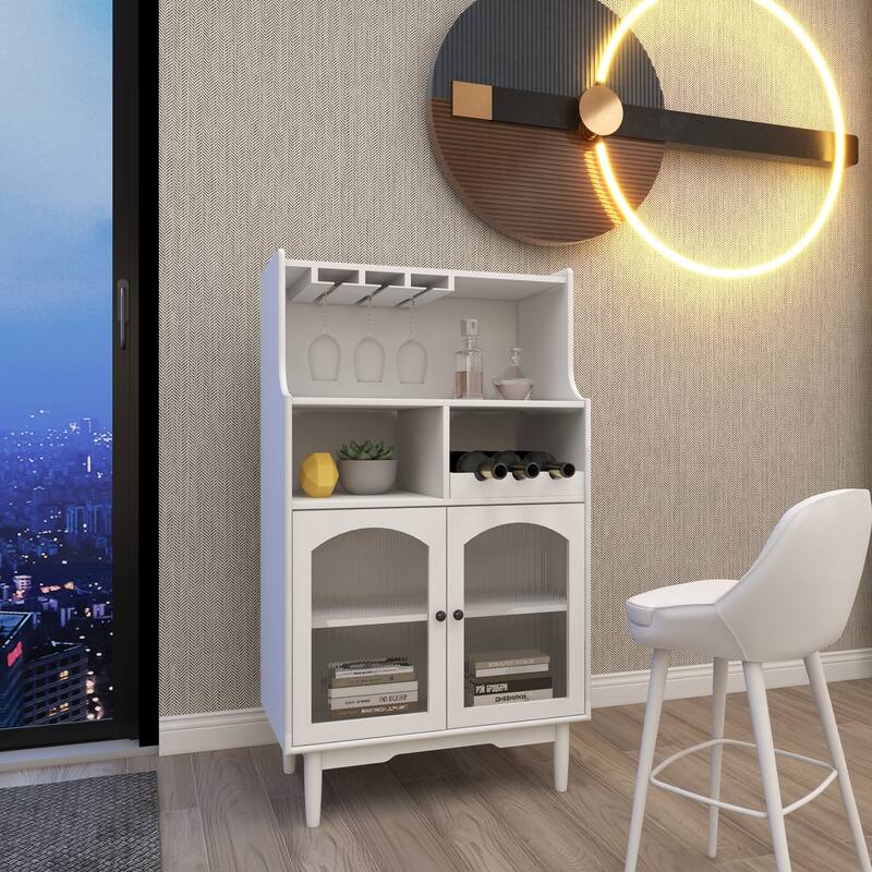 Wine cabinet with Removable wine rack - White