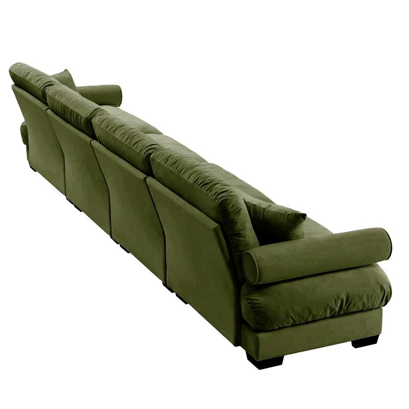 Modern Minimalist Modular Sectional Sofa, Oversized Couch with Thick Cushions, Velvet Upholstered Sofa for Living Room, Bedroom