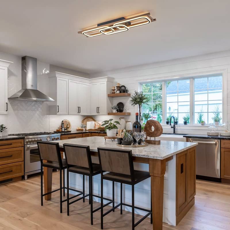 Modern Farmhouse Rectangle LED Semi Flush Mount