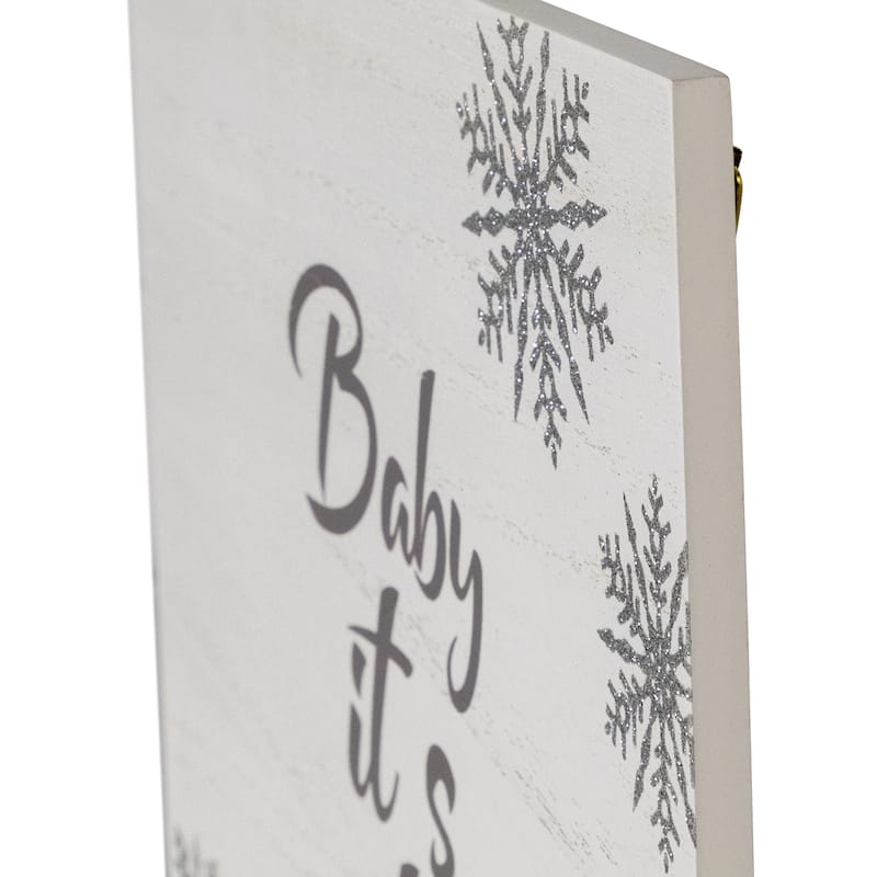 11.75" Glittered "Baby It's Cold Outside" Christmas Wall Sign