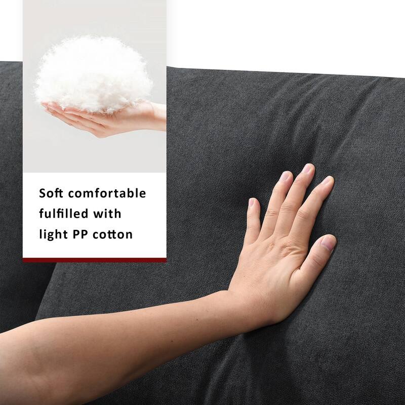 100" L-Shaped Sectional Sofa, Modern Couch Set with Convertible Ottoman and 2 Free Pillows