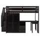 preview thumbnail 105 of 110, Twin/Full Size Loft Bed with Storage Staircase, Wardrobe and Desk, Solid Wood Loft Bedframe with 2 Storage Drawers and Shelves