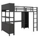 preview thumbnail 7 of 9, Metal Loft Bed with Wardrobe And L-Shaped Desk