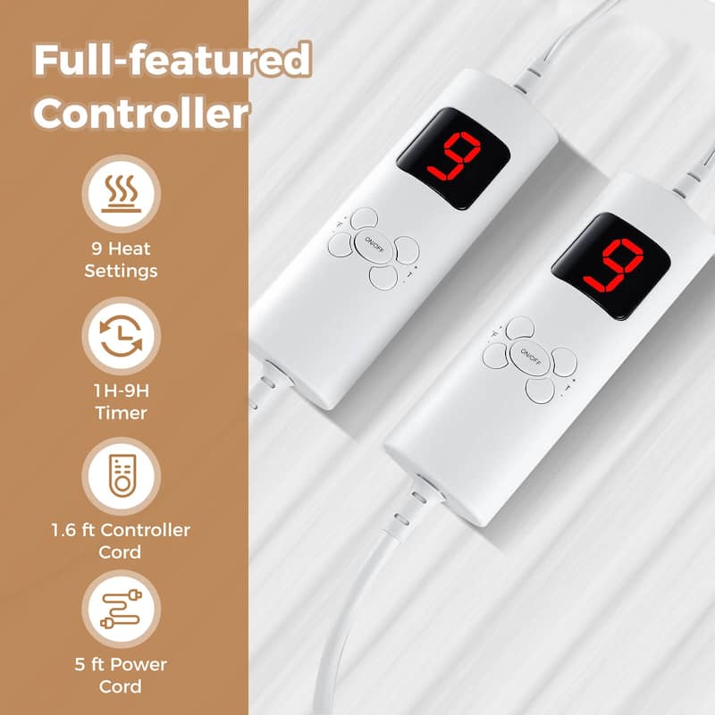 Full/Queen Size Heated Mattress Pad Electric Heating Pad