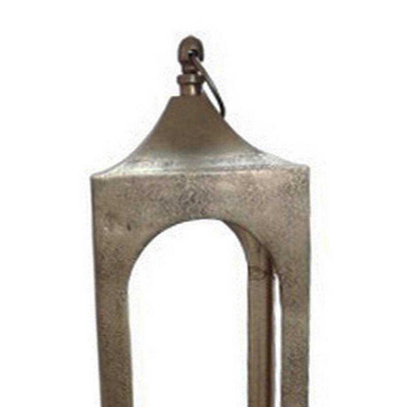 Akira Tabletop Candle Holder Lantern Set of 2, Gold Metal, Top Hook