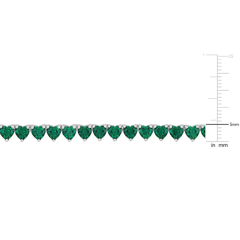 Miadora 13 1/3ct TGW Created Emerald Classic Tennis Necklace Sterling Silver