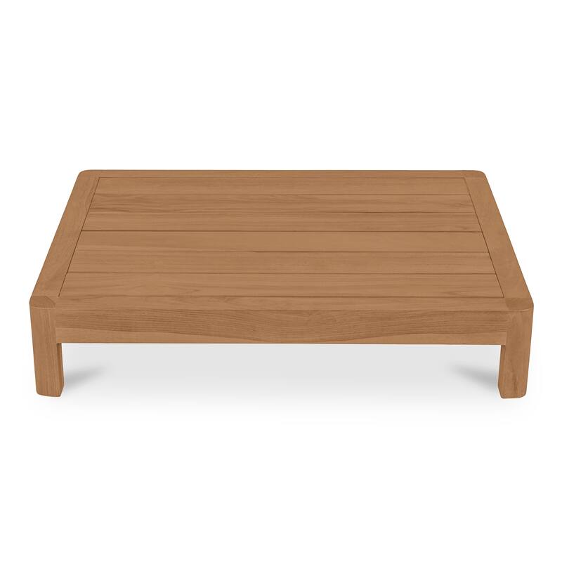 NADAAL STUDIOS Sorelle Outdoor Side Table, Solid Teak Wood, Low Profile Design, Natural Finish