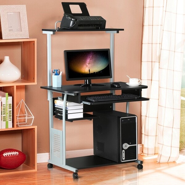 Yaheetech computer desk pc laptop cart workstation writing study table dining table discount